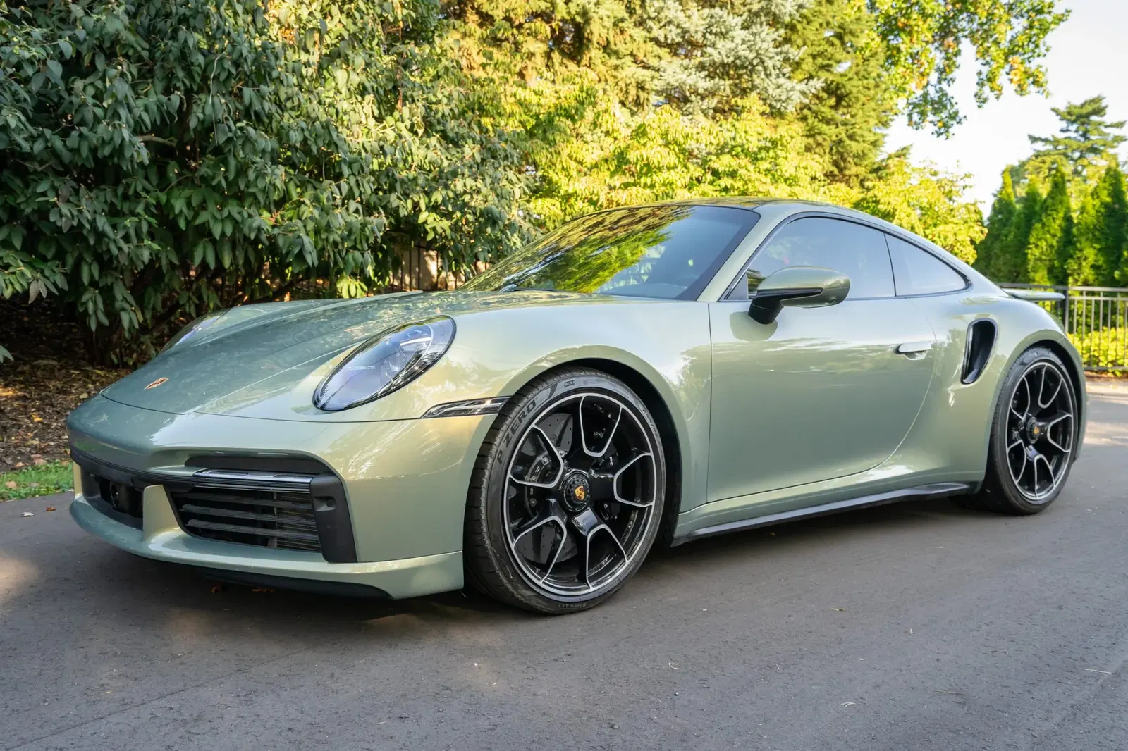 517-Mile Urban Bamboo ChromaFlair 2021 Porsche 911 Turbo S Coupe
